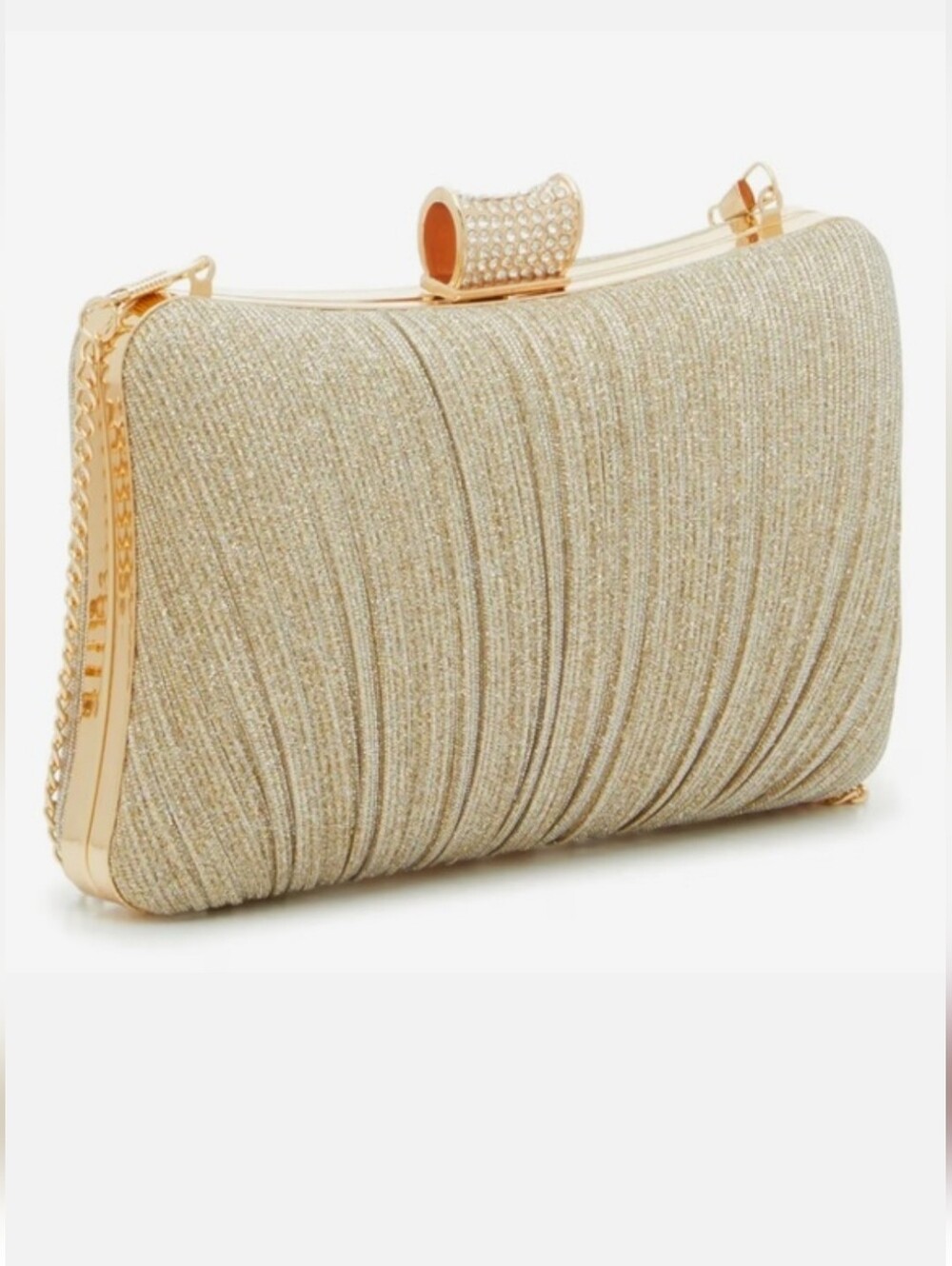Kelly & Katie Glitter Pleat Clutch